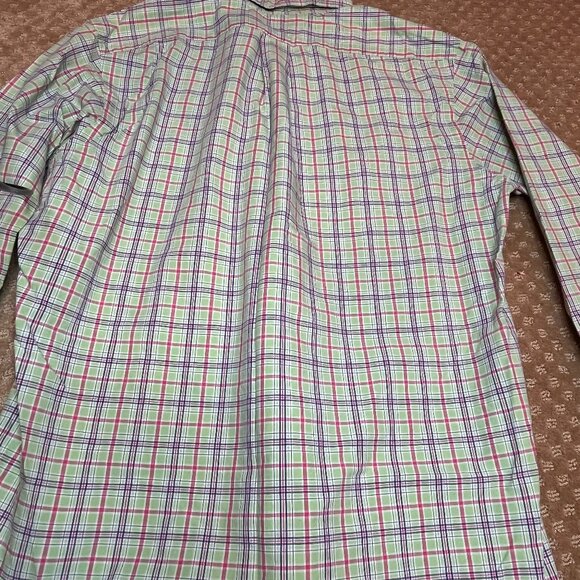 Ralph Lauren Custom Fit Button Up Shirt Spring Green Plaid Men's Size L Summery - Picture 8 of 10